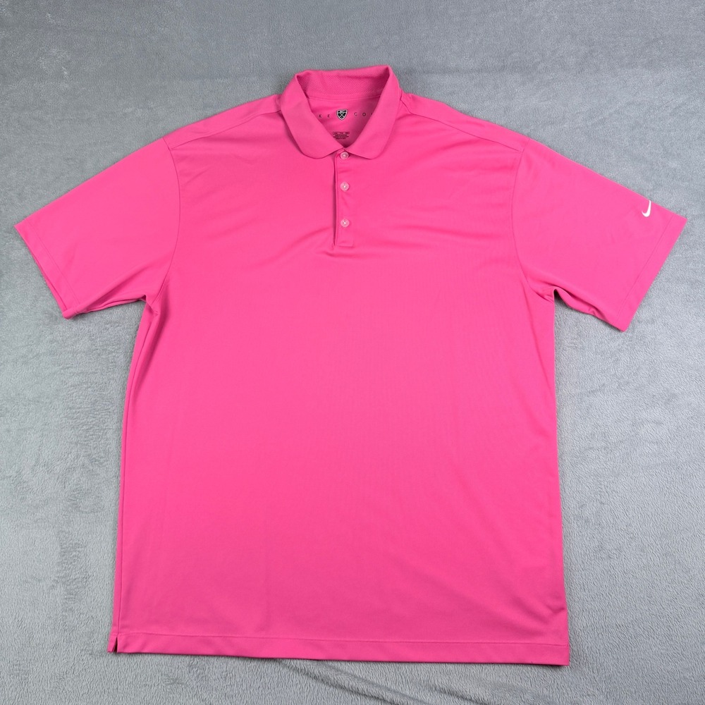 Nike Golf Fit Dry Polo Shirt Mens XXL Pink Short Sleeve Pique 128898-604
